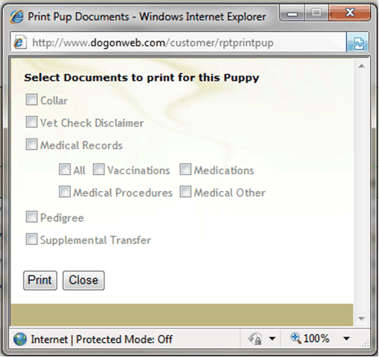 Puppy Print Forms