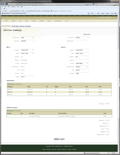 Office Invoice Summary